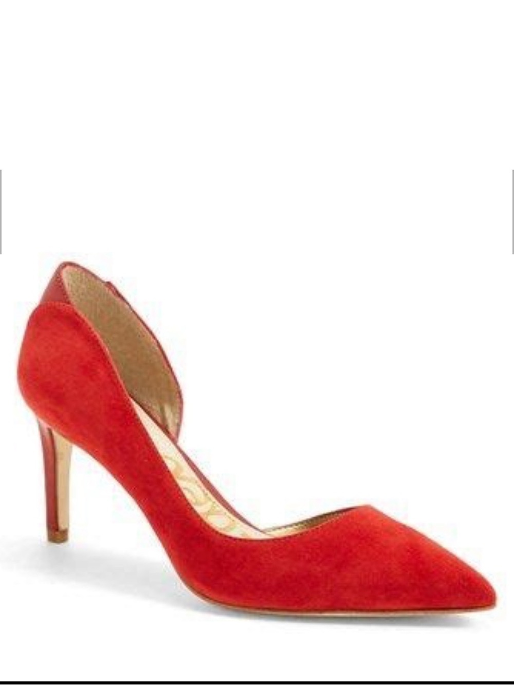 Sam Edelman Red Suede Onyx Pointed-Toe Stiletto Pumps